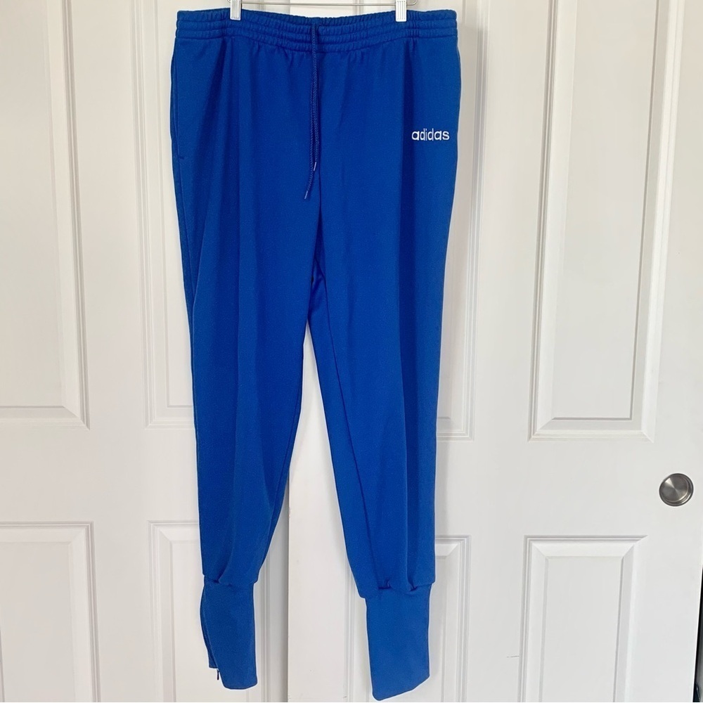 Adidas Men's XL Blue Soccer Joggers Track Pants Long Zipper Cuffs Practice - Picture 3 of 11